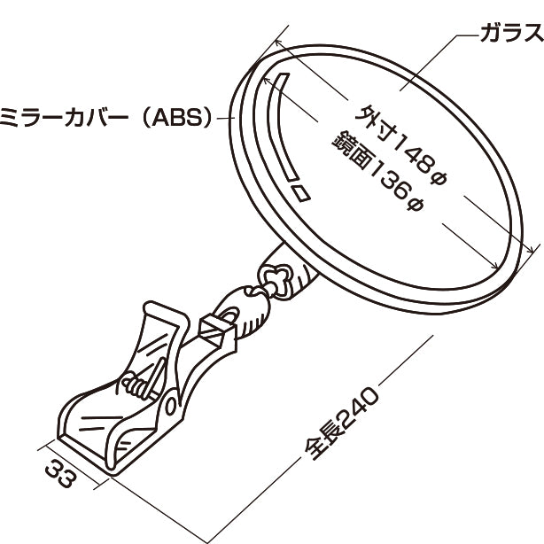 セイフティ防犯ミラー(ｸﾘｯﾌﾟﾀｲﾌﾟ)