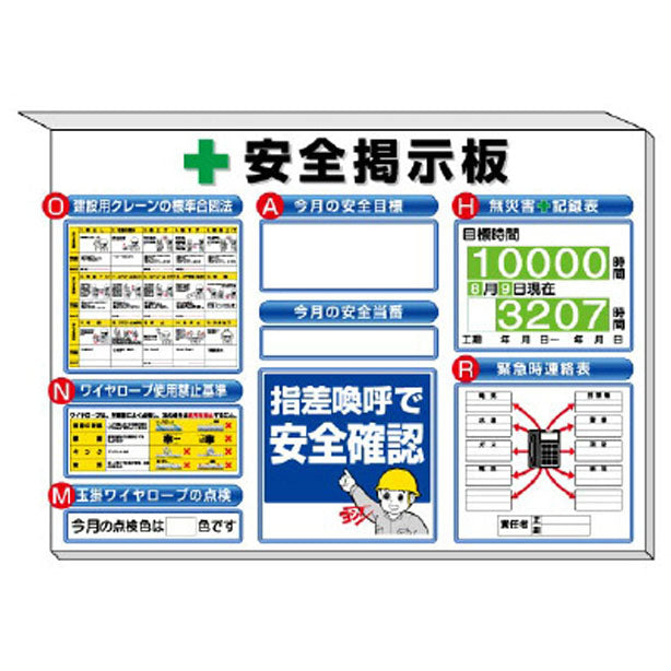 ミニ掲示板 クレーン合図法他入 白地