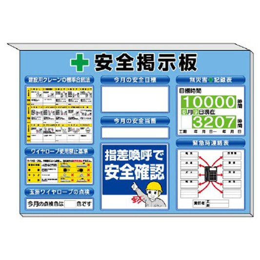 ミニ掲示板 クレーン合図法他入 青地